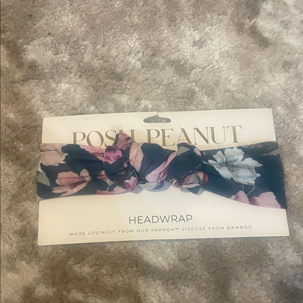 Posh Peanut Navy and Pink Floral Headwrap